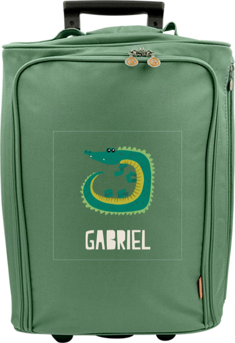 Personalisierter Trolley mit Krokodil und Namen