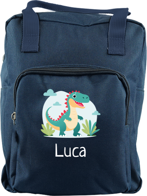 Personalisierbarer Rucksack mit Namen und Dino