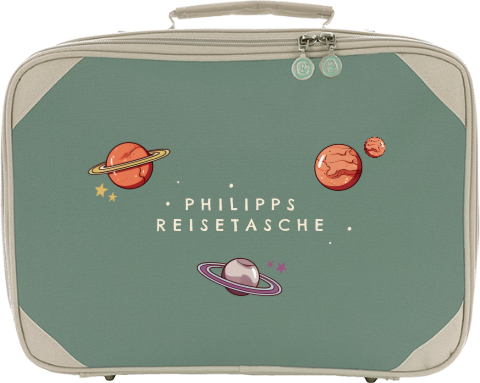 Cooler Kinderkoffer mit Namen und Planeten