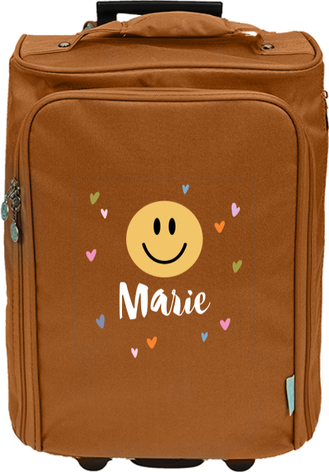 Personalisierter Trolley mit Smiley, Herzchen und Name