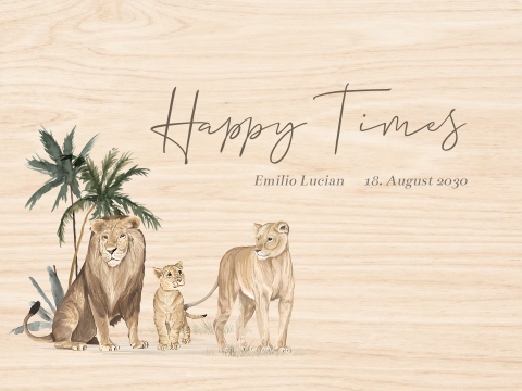 Erinnerungskiste als Geschenk zur Geburt Löwenfamilie