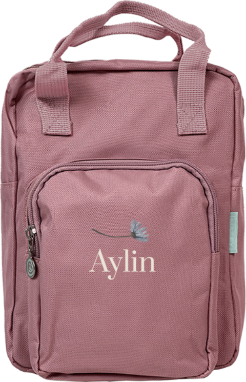 Rucksack Classic mit Namen und Blume