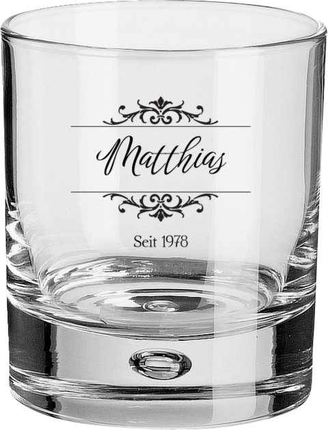 Personalisierbares Whiskeyglas mit Vintage Gravur