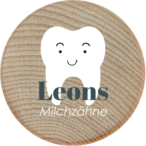 Personalisierbare Milchzahndose mit niedlichem Zahn Motiv und Namen