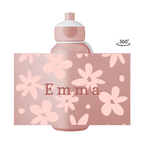Mepal pop-up Trinkflasche Campus mit Name und Blumenmotiv