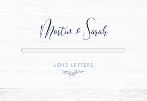 Kartenbox Hochzeit mit Blumenzweig in Blau und Weiß