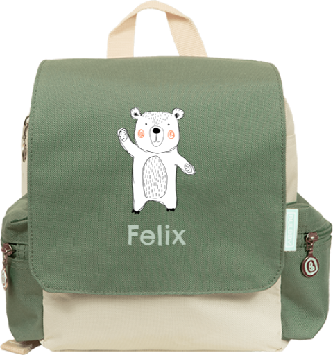 Rucksack Adventure mit Bären-Illustration und Namen