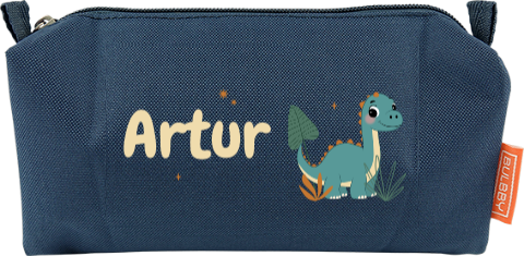 Personalisierbares Federmäppchen mit Dino und Namen