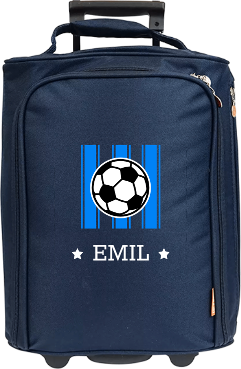 Personalisierter Trolley mit Namen, Fußball und Streifen