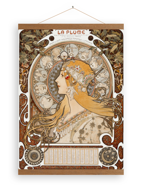 Leinwandposter Zodiaque La Plume  von Alphonse Maria Mucha