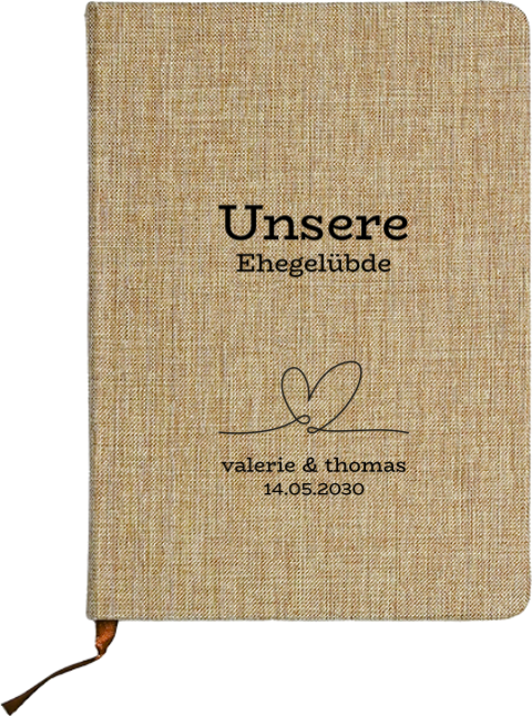Leinen-Notizbuch für Eheversprechen