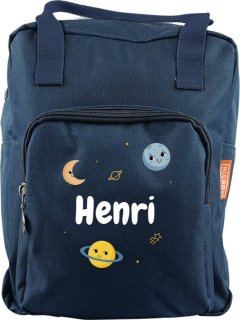 Rucksack Classic mit Namen und Weltraumthema