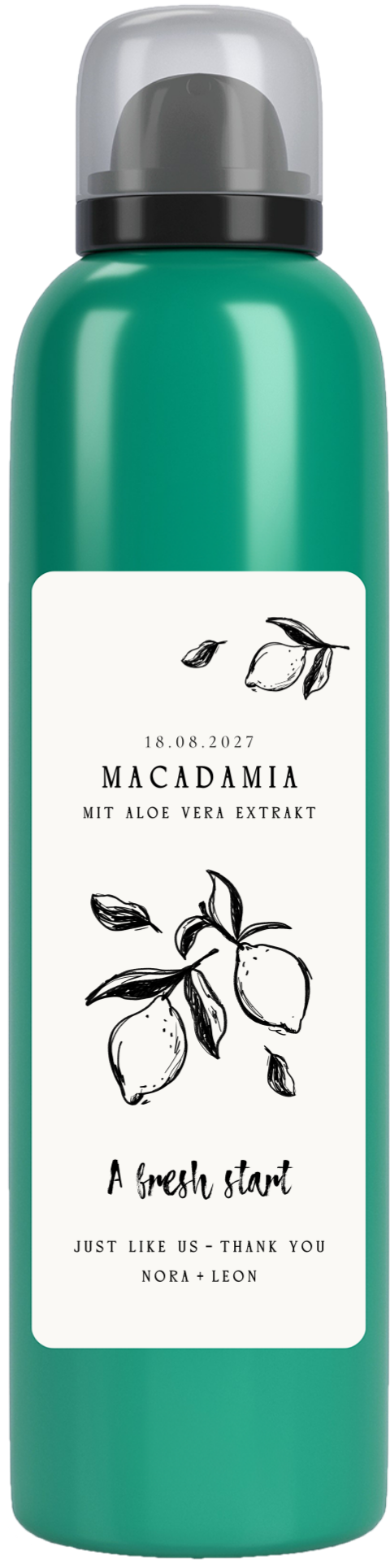 Gastgeschenk Hochzeit Duschgel "Lemon Skizze"