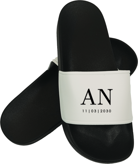 Flip-Flops mit Initialen und Hochzeitsdatum