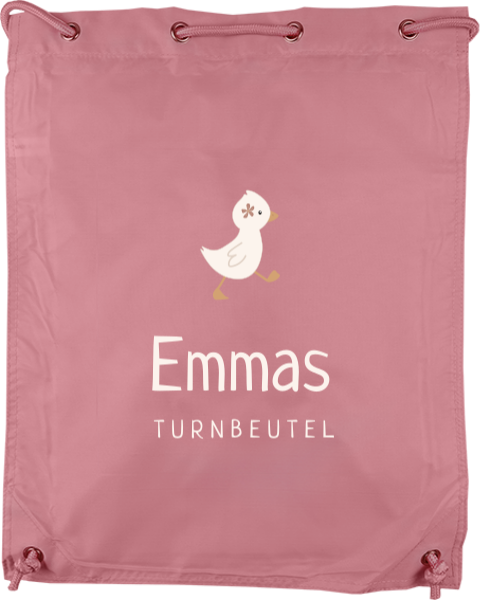 Kinderturnbeutel mit kleinem Enten Motiv