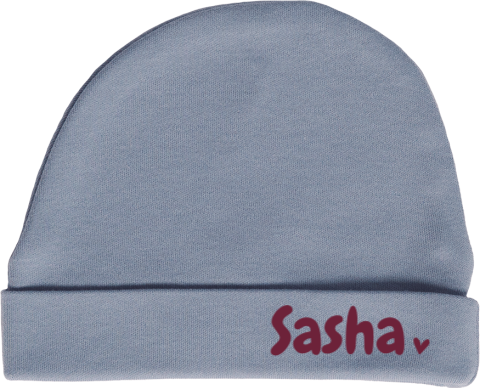 Babymützchen mit Name und Herzchen