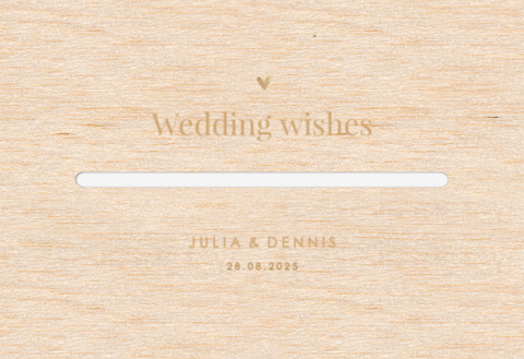 Kartenbox Hochzeit mit schlichter Schrift und Herz