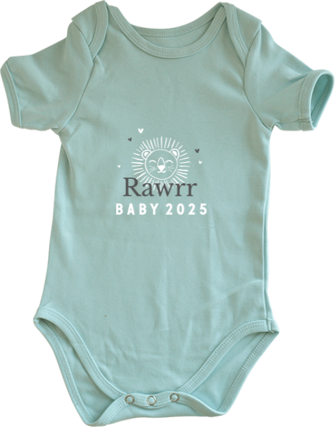 Bedruckbarer Body mit Löwen und Geburtsjahr