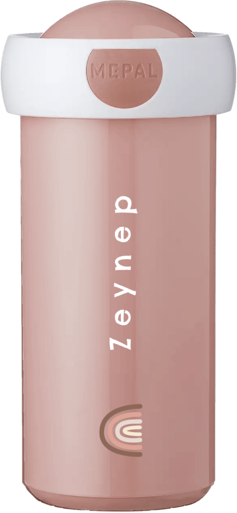 Personalisierte Mepal Campus Trinkflasche mit Regenbogen und Namen