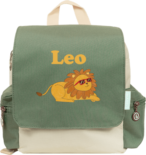Rucksack mit Name und Löwe