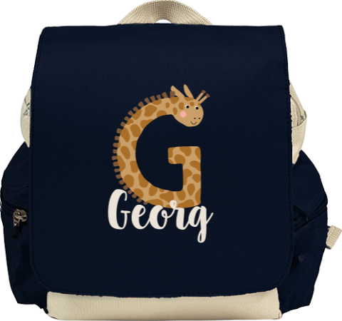 Rucksack Adventure mit Name und Tierbuchstabe