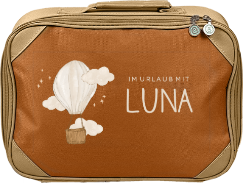Personalisierter Kinderkoffer mit Namen und Heißluftballon
