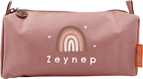 Federmäppchen mit Regenbogenmotiv und Namen des Kindes