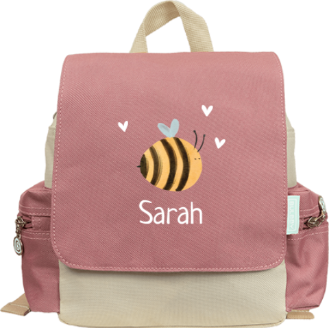 Rucksack mit Name und Bienchen