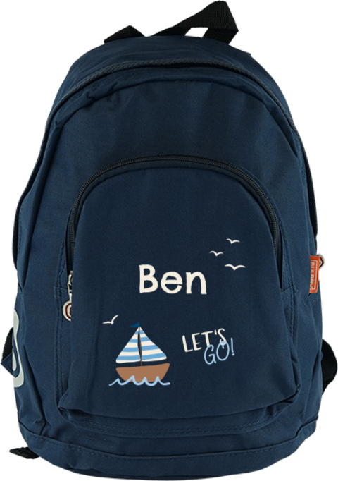 Rucksack Junior mit Name und Boot