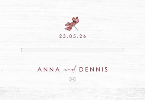 Kartenbox Hochzeit mit großer Feldblume und kleinem Brief-Icon