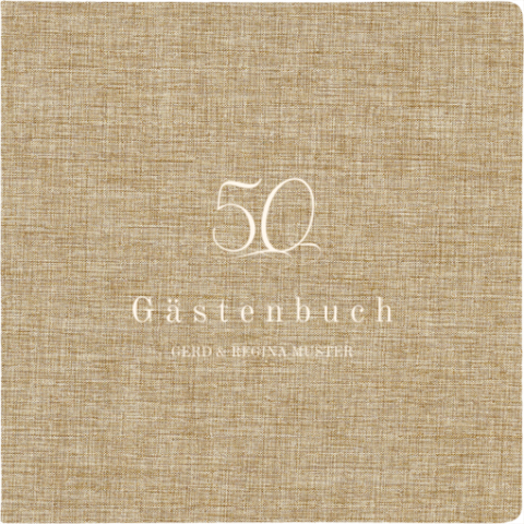 Gästebuch aus Leinen zum Jubiläum mit Zahl 50