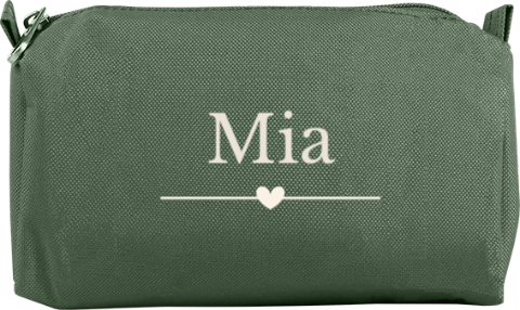 Federmäppchen mit Herzen und Namen des Kindes