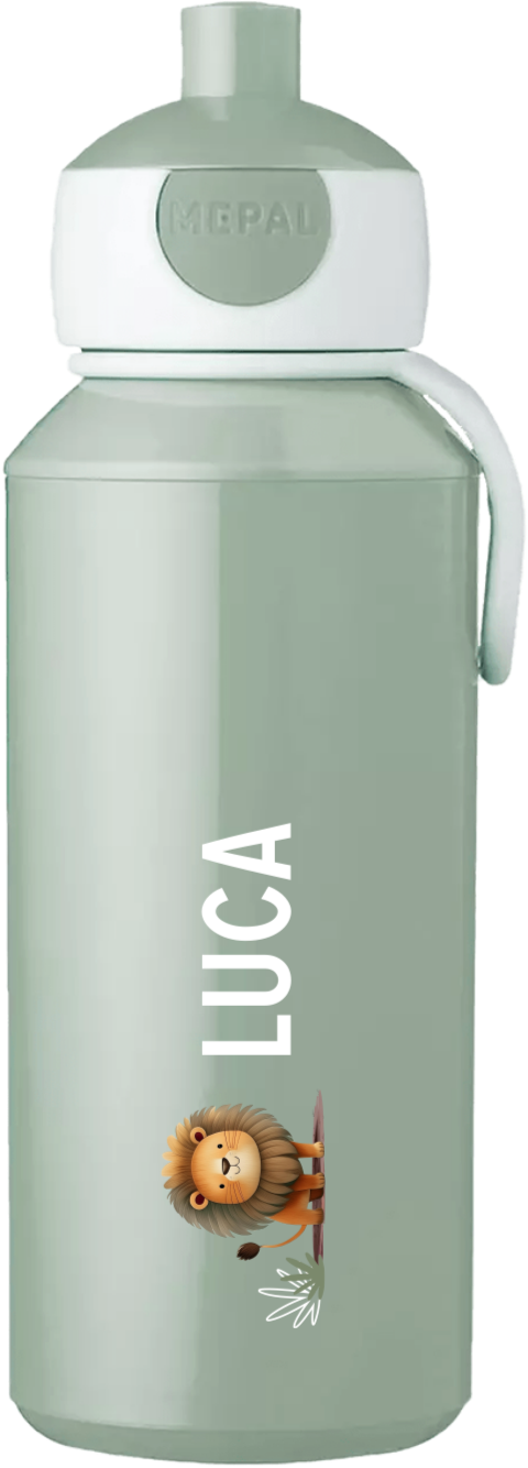 Mepal Pop Up Trinkflasche mit Namen und niedlichen Löwen