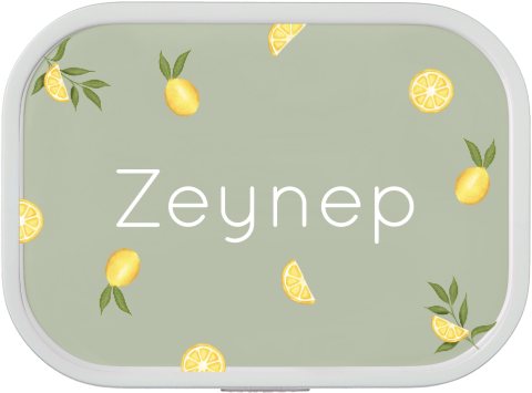 Brotdose personalisierte mit Zitronen-Design