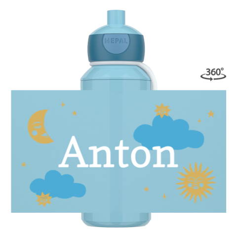 Mepal pop-up Trinkflasche Campus mit Wolken, Mond, Sternen und Sonne