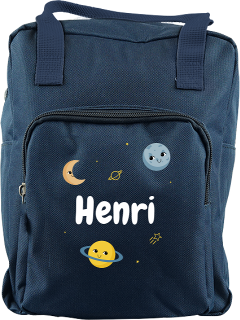 Rucksack Classic mit Namen und Weltraumthema