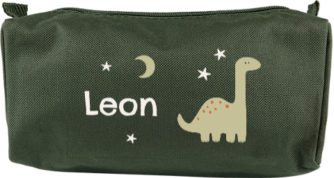 Federmäppchen mit Namen und süßem Dino Motiv