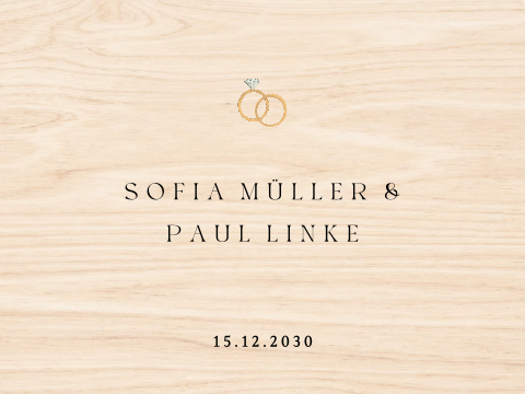 Hölzerne Erinnerungskiste Hochzeit mit Eheringen