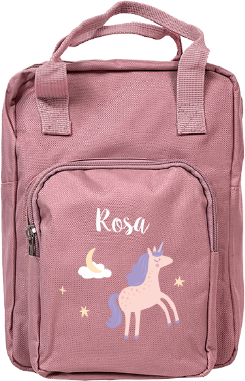 Rucksack Classic mit Namen und Einhorn