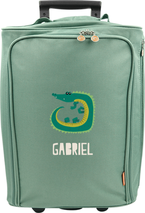 Personalisierter Trolley mit Krokodil und Namen