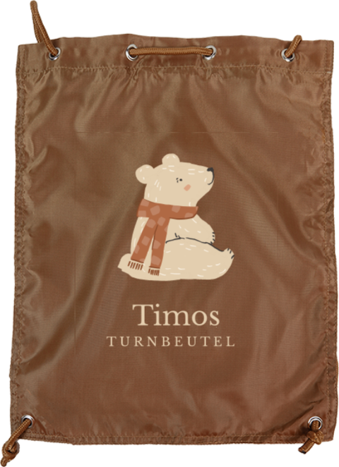 Personalisierter Turnbeutel mit Eisbär Motiv und Namen