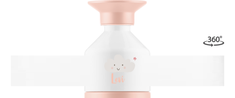 Dopper thermosflasche mit wolkengesicht