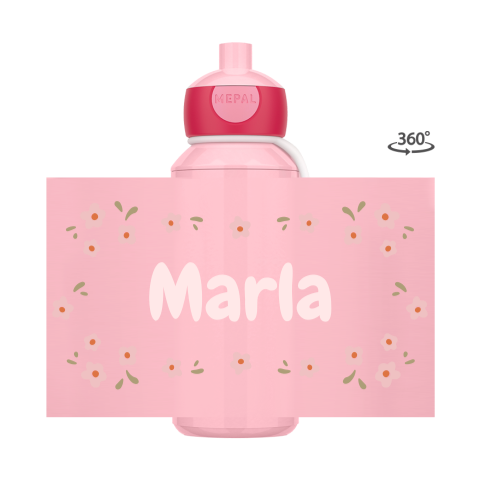 Mepal pop-up Trinkflasche Campus in rosa mit Blumen