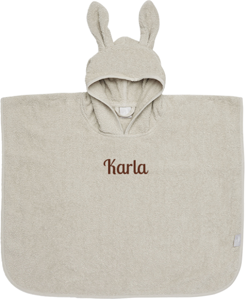 Jollein Badeponcho mit Öhrchen und gesticktem Namen