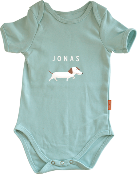 Niedlicher Body mit Dackel und Namen