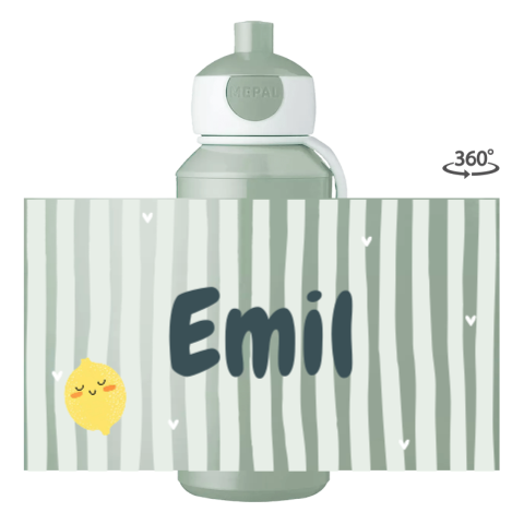 Mepal pop-up Trinkflasche Campus Streifen, Namen und Herzchen