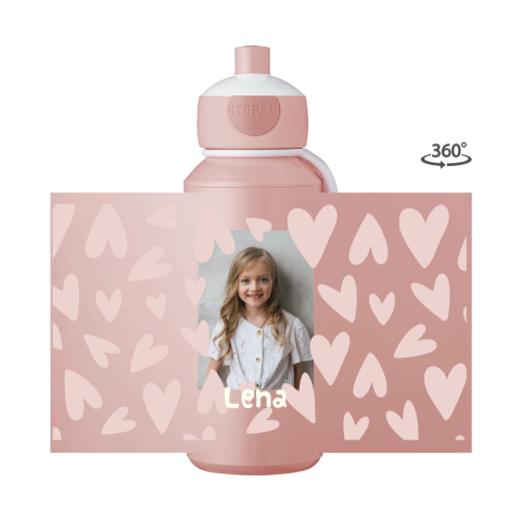 Mepal pop-up Trinkflasche Campus mit Foto, Namen und Herzen