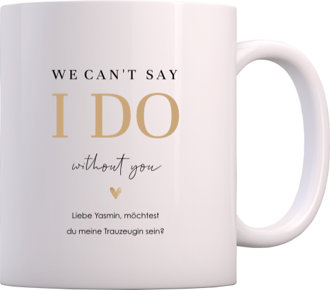 Tasse als originelle Art die Trauzeugin zu fragen