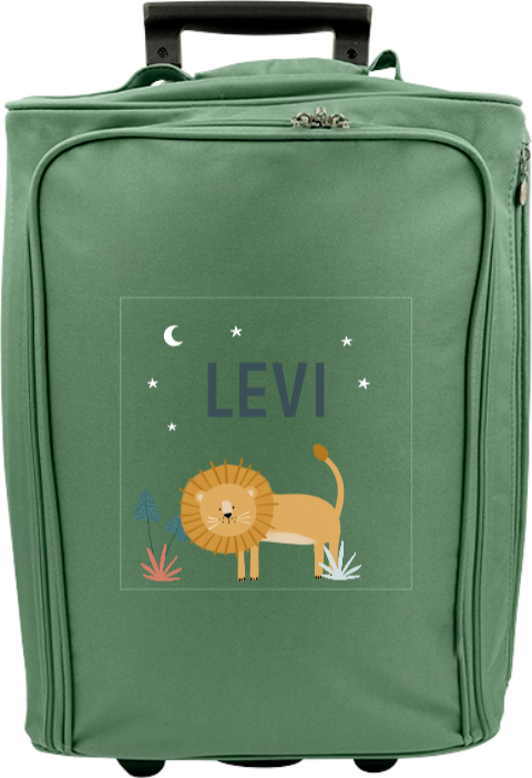 Personalisierter Trolley mit Namen und Dschungel-Design