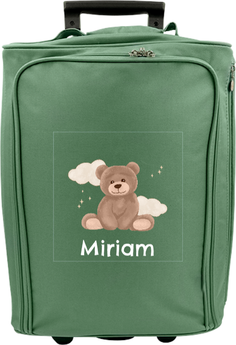 Niedlicher Kindertrolley mit Namen und Teddy